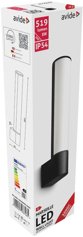 Avide Επιτοίχιο Φωτιστικό Εξωτερικού Χώρου Marseille Vertical LED 8W Θερμό 3000K IP54